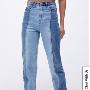 PacSun Two-Tone '90s Boyfriend Jeans. Light wash and medium wash. Size 27 (4-6)